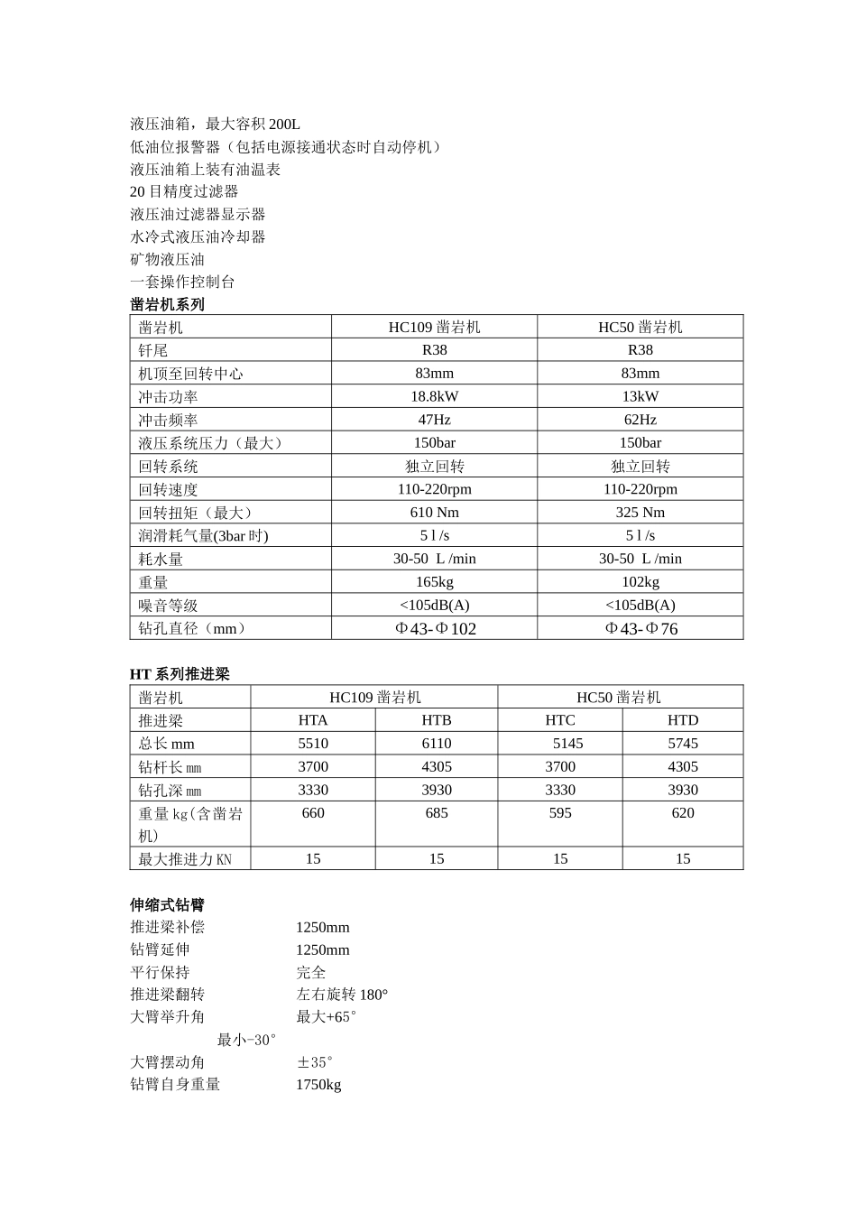 液压凿岩台车HT81结构参数_第3页