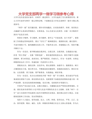 大学党支部两学一做学习微参考心得 