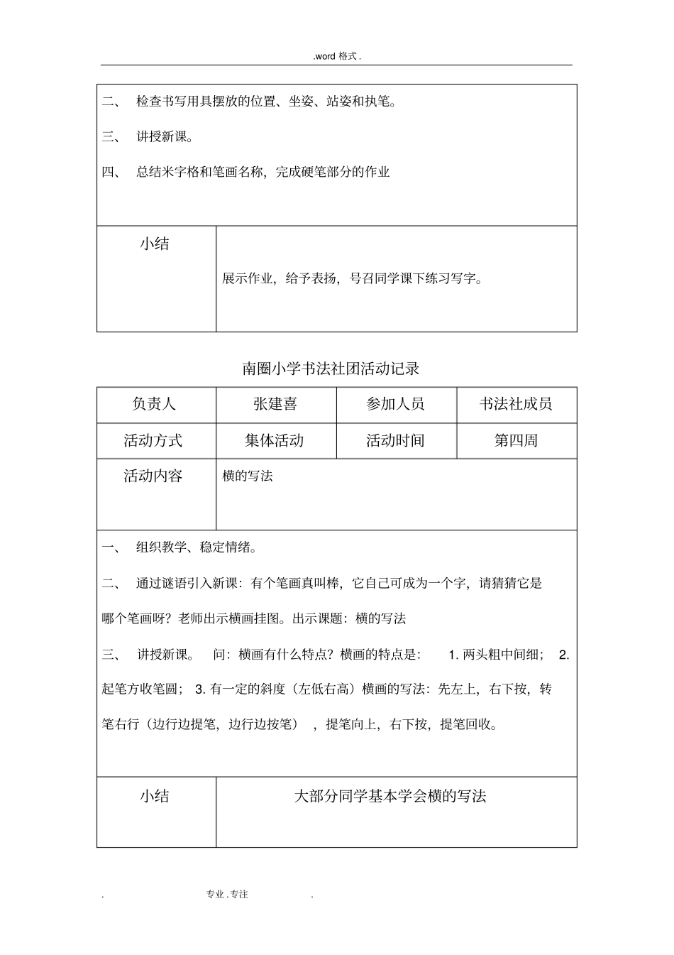 南圈小学书法社团活动记录文本_第2页