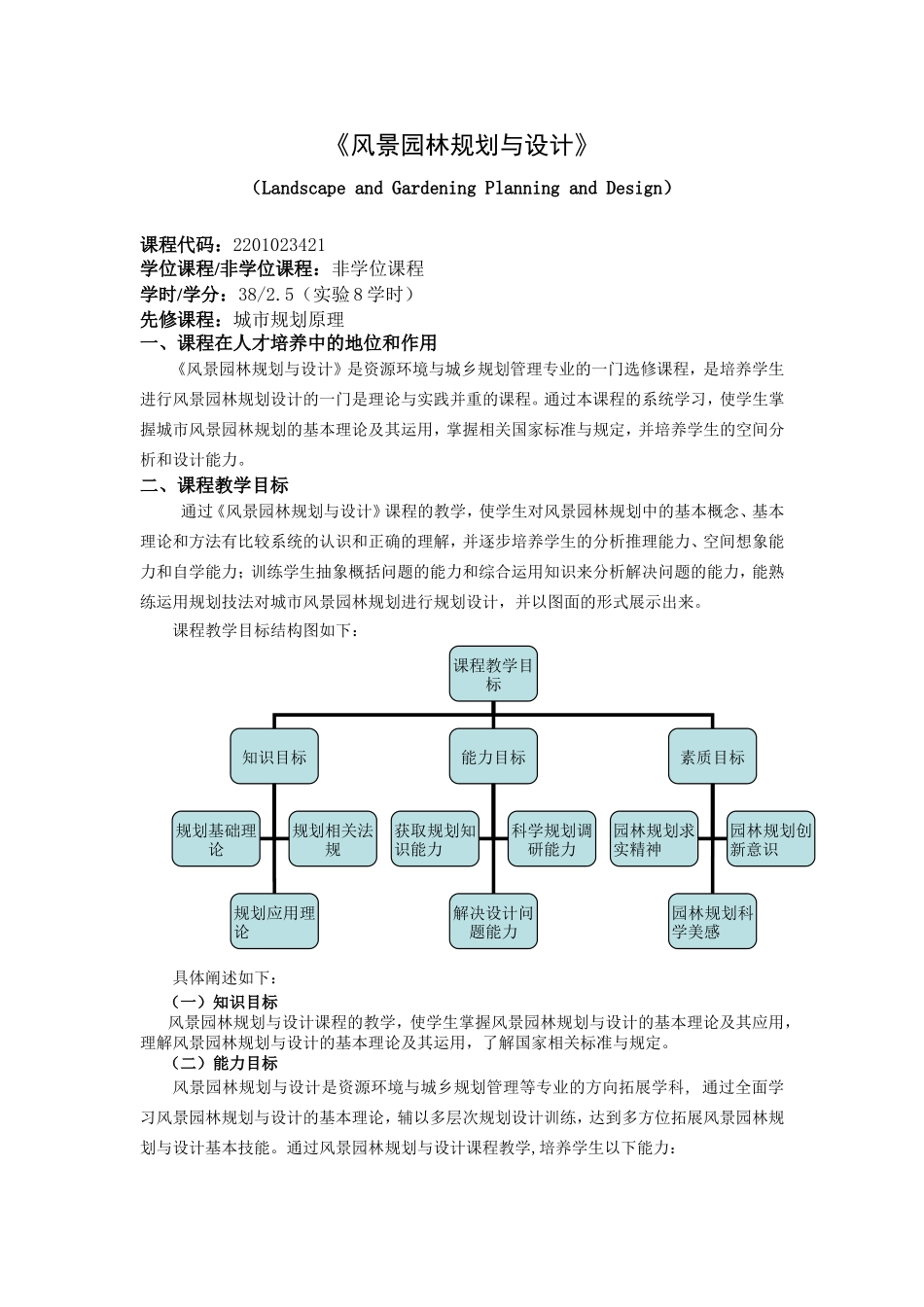 风景园林规划与设计教学大纲_第1页