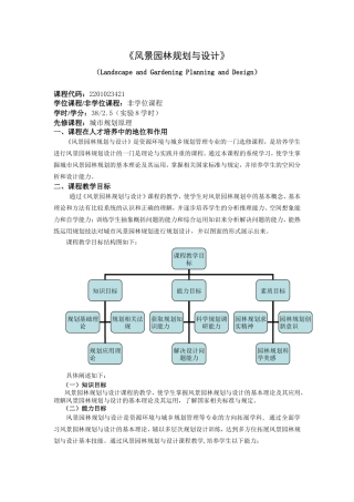 风景园林规划与设计教学大纲