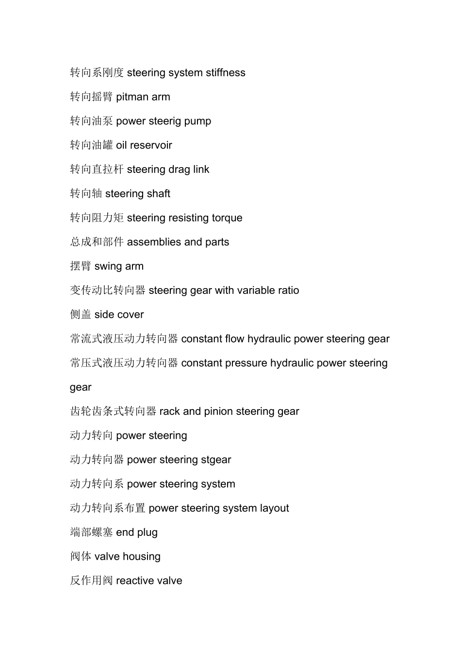 汽车转向系统英语词汇_第3页