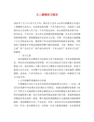 大二暑期实习报告 