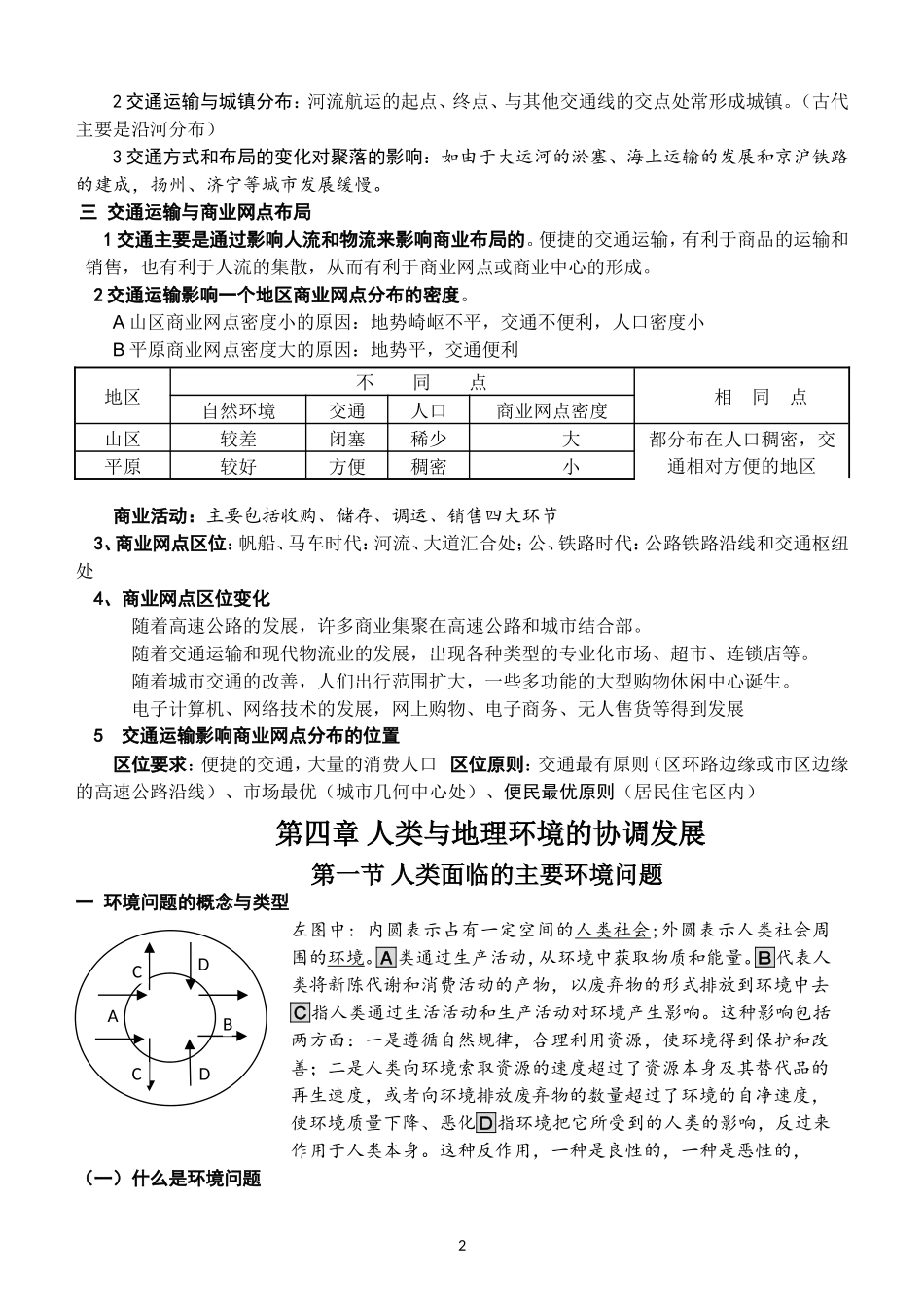 交通运输与聚落 及第四章   知识点_第2页