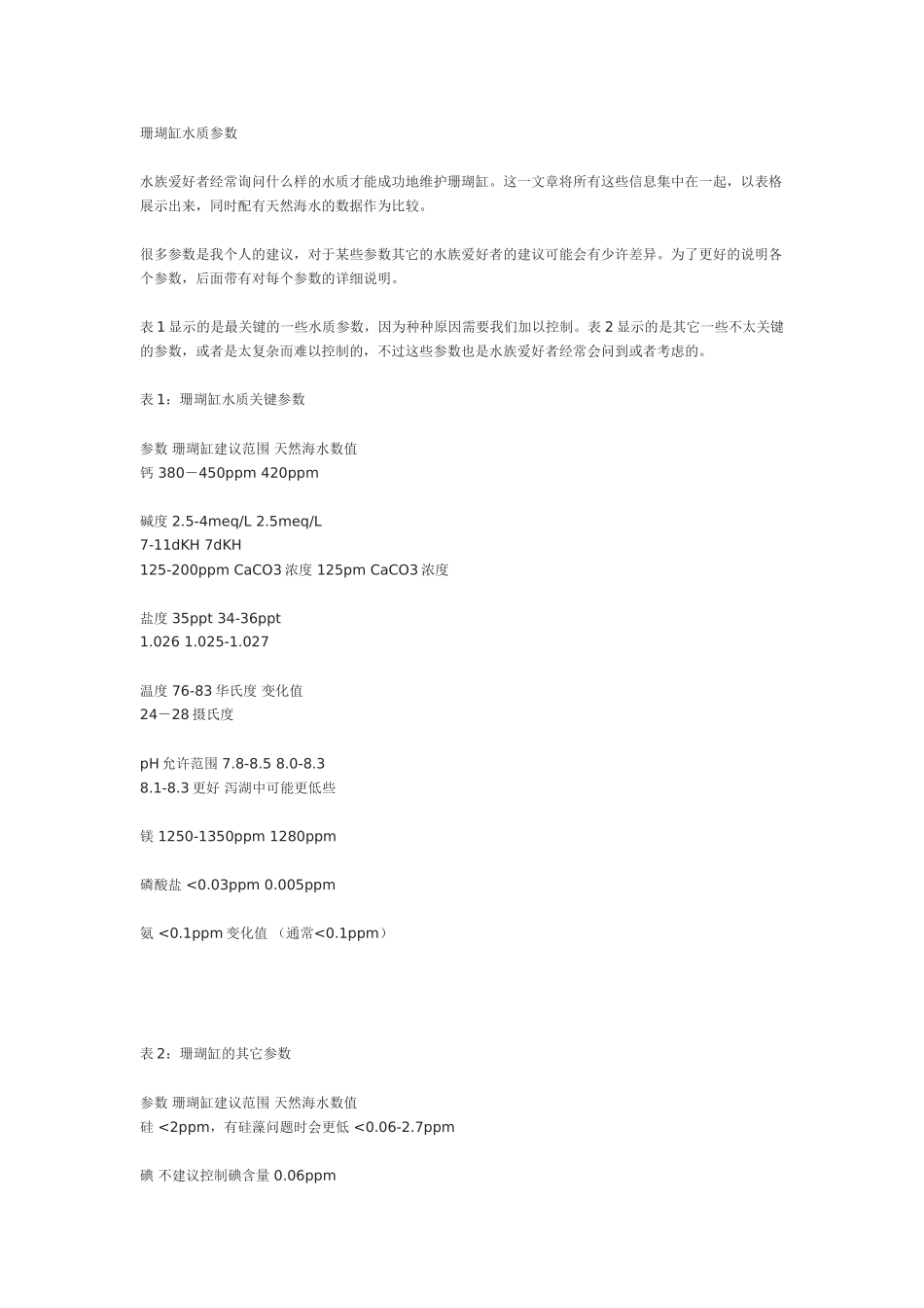 珊瑚缸水质参数_第1页