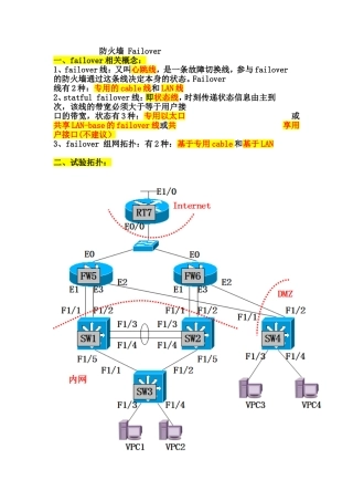 防火墙 Failover