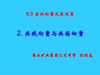 高一数学共线向量与共面向量_纪迎春