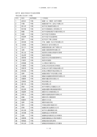 南平度会计专业技术资格