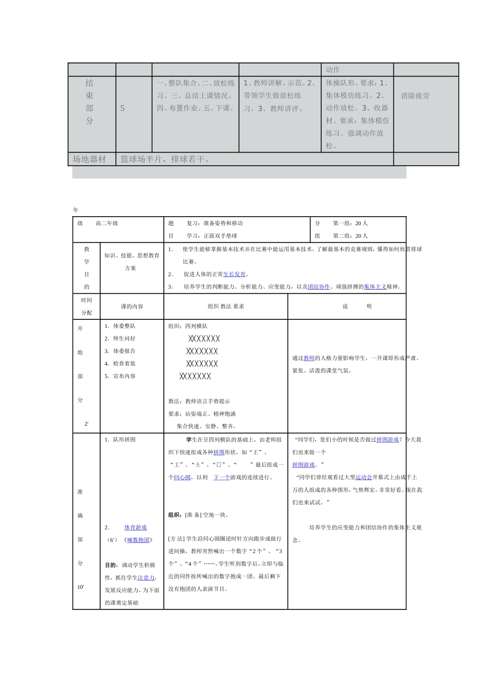 排球正面双手垫球_第2页