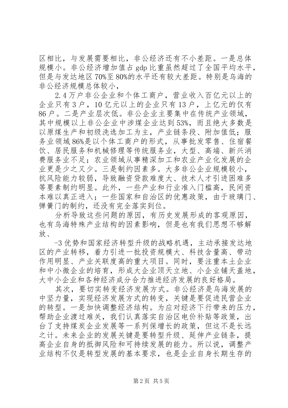 非公经济大会讲话发言材料_第2页