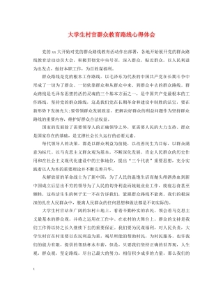 大学生村官群众教育路线心得体会 
