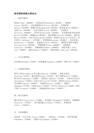 俄罗斯铁路站编汇整