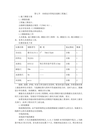 市政综合管线及道路工程施工