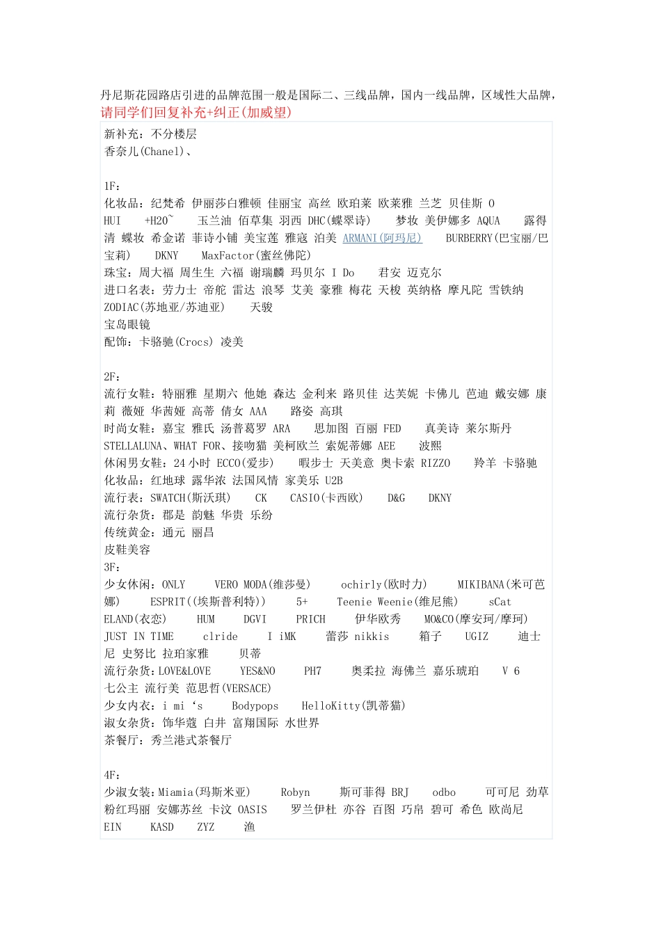 郑州丹尼斯花园路店资料_第1页