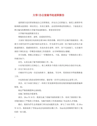 大学-办公室秘书处述职报告 