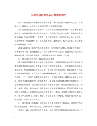大学生团组织生活心得体会例文 