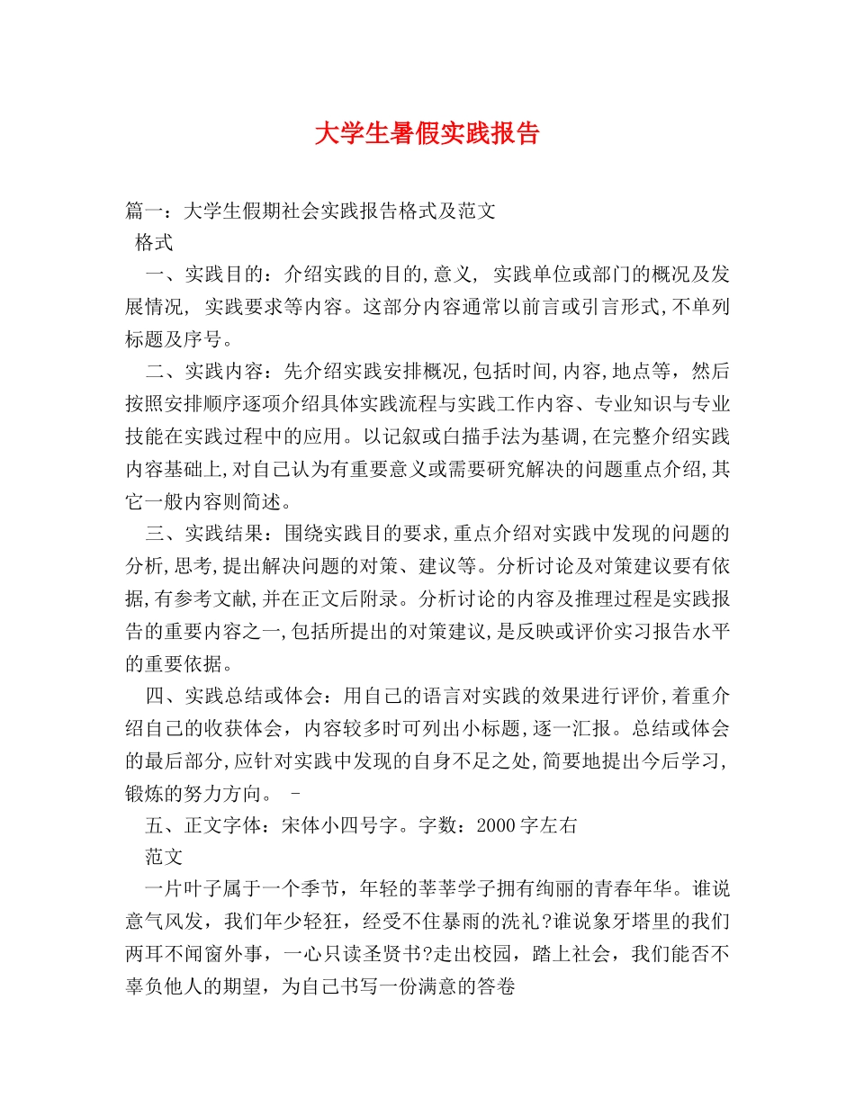 大学生暑假实践报告 (000001)_第1页