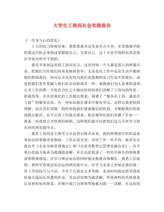 大学生工商局社会实践报告 