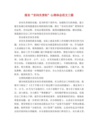 落实“首问负责制”心得体会范文三篇 