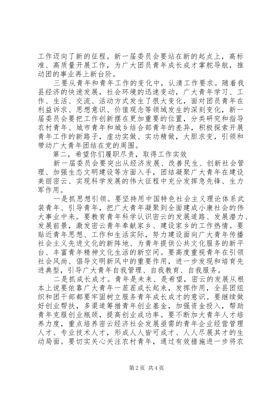 共青团委员会讲话发言_第2页