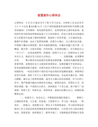 留置案件心得体会 