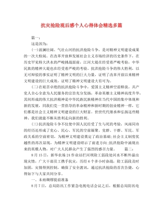 抗灾抢险观后感个人心得体会精选多篇 