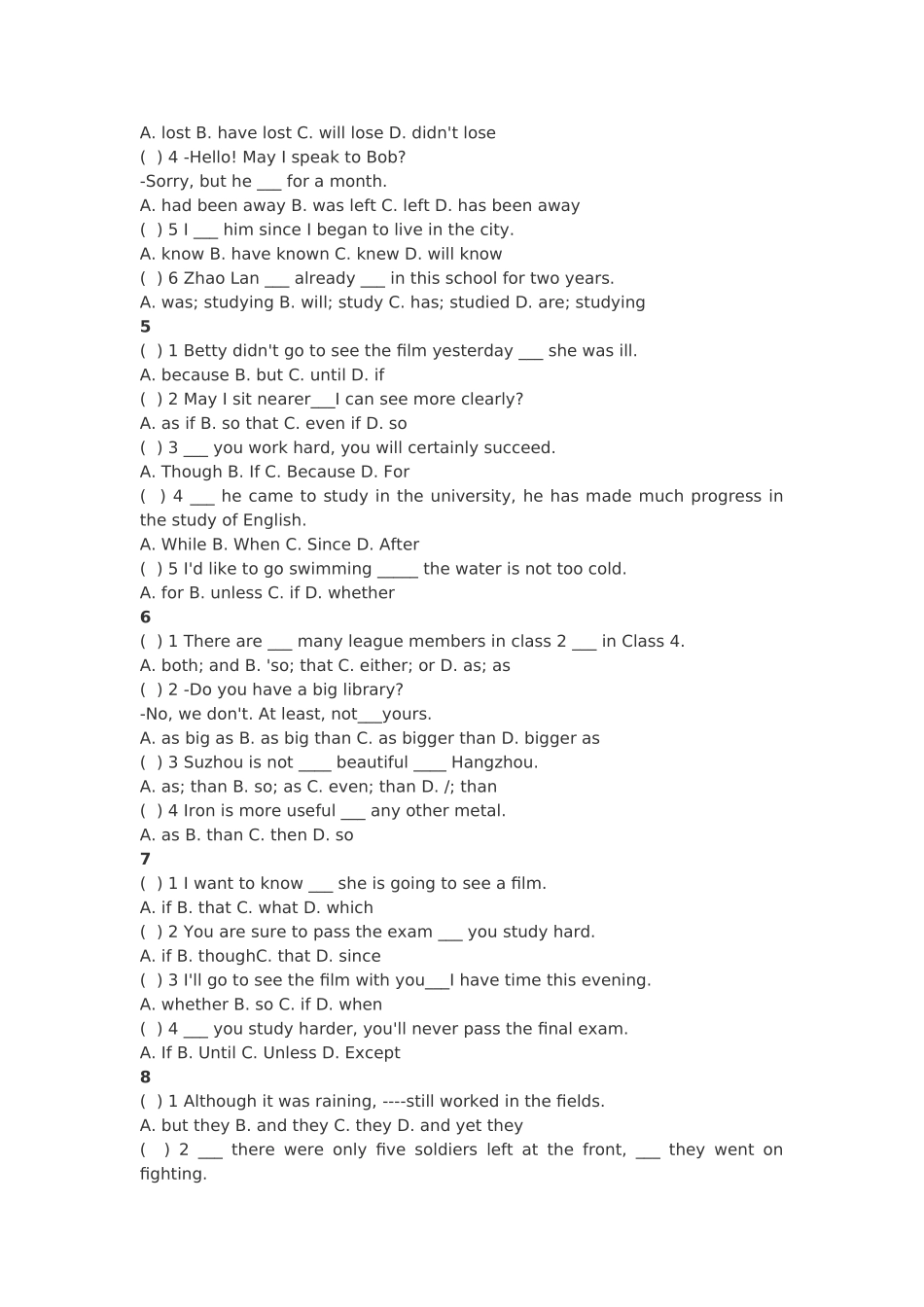 状语从句练习_第2页