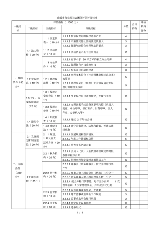南通行业性社会团体评价评分标准