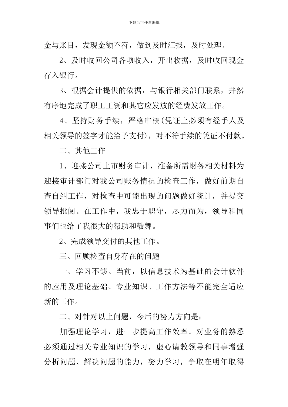 2024年财务出纳工作总结范文_第2页