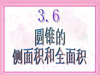 圆锥的侧面积和全面积 (2)