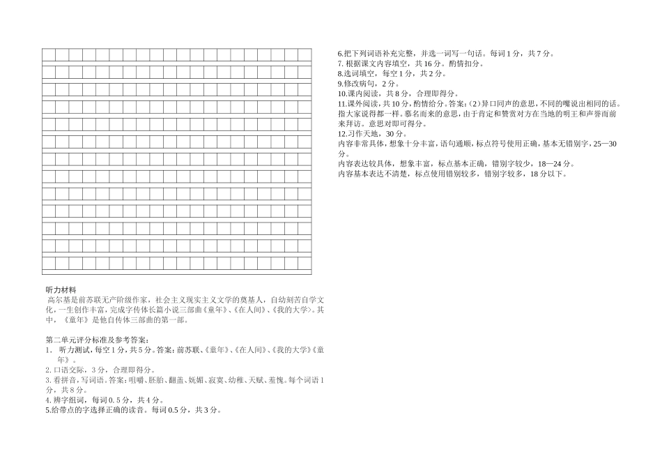 五年级下册二单元试卷(叶丽）_第3页