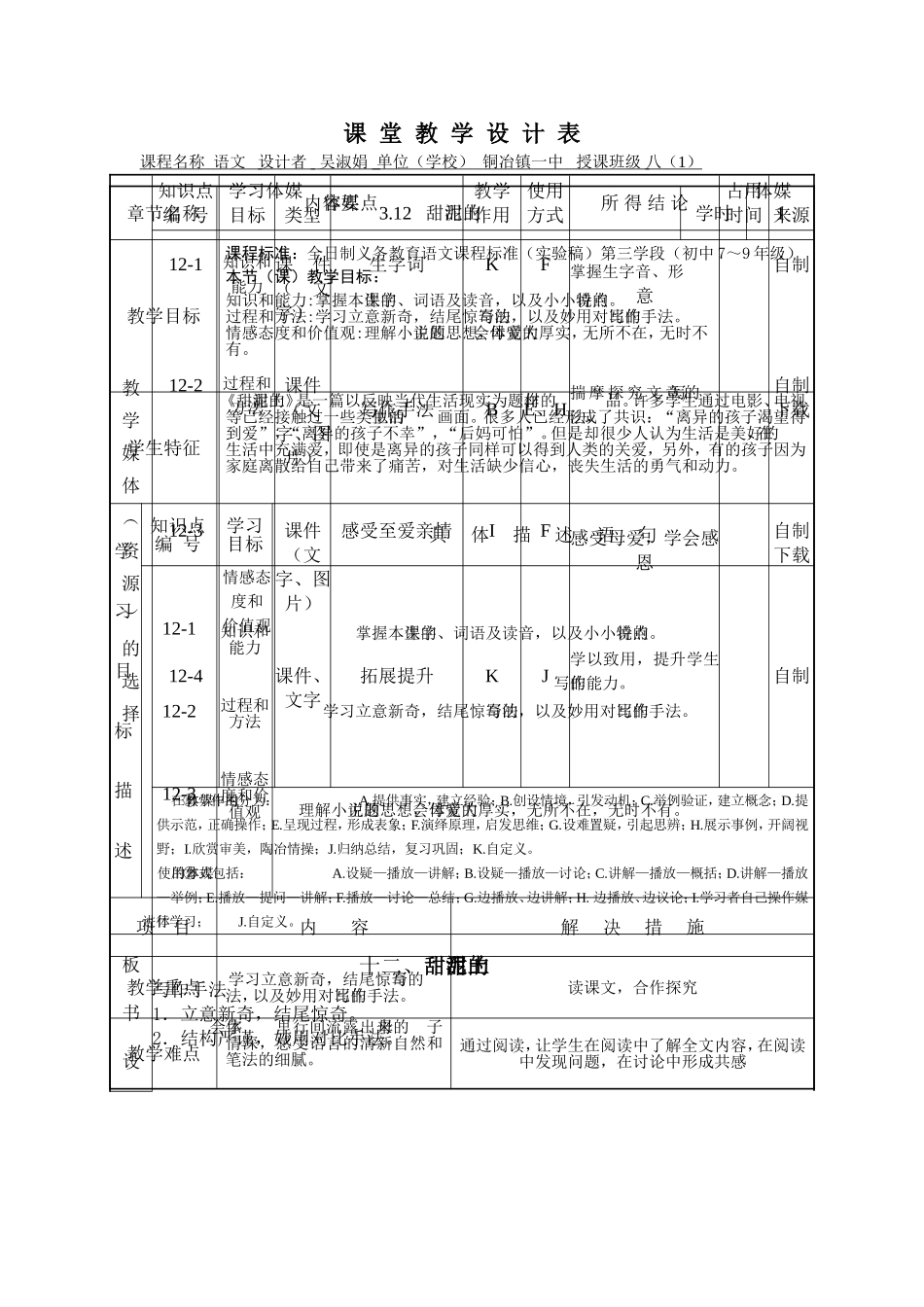 《甜甜的泥土》教学设计_第1页