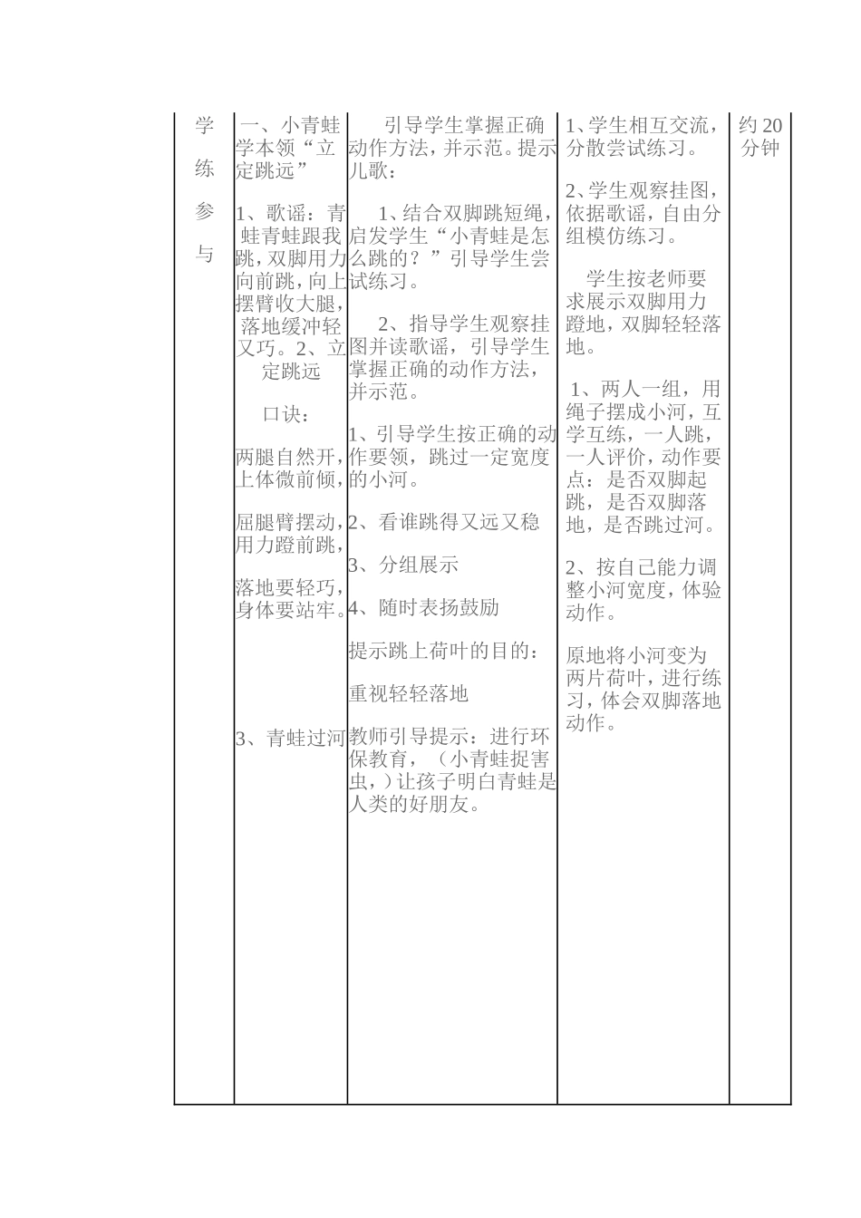 小学体育三年级第一学期立定跳远教案_第3页