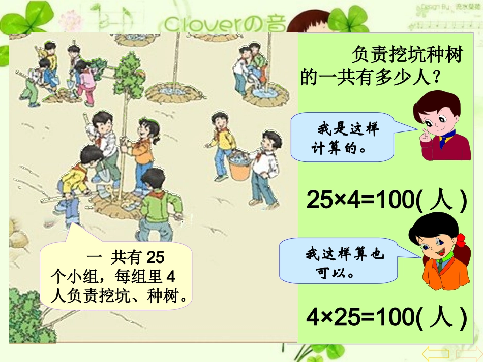 人教版新课标小___学数学四年级下册《乘法运算定律》_课件_第3页