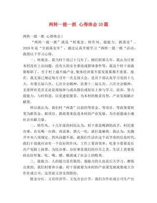 两转一提一抓 心得体会10篇 
