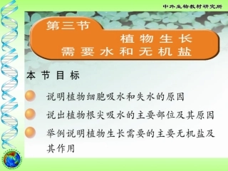 植物生长需要水和无机盐