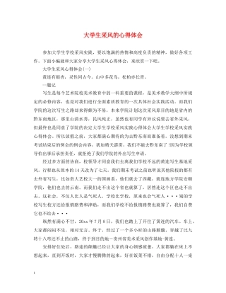 大学生采风的心得体会 