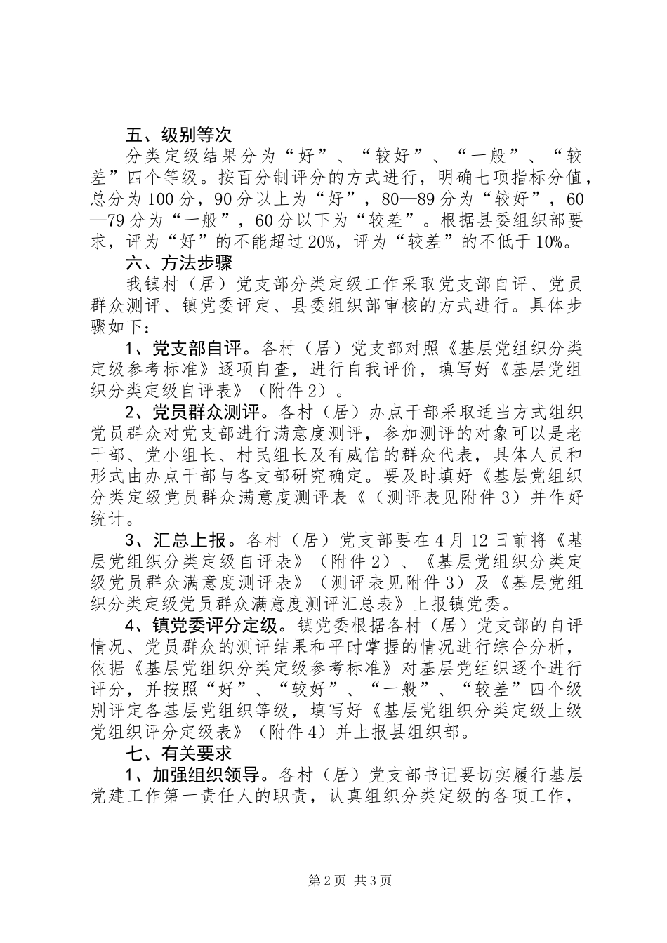 全镇村（居）党支部分类定级工作实施方案_第2页