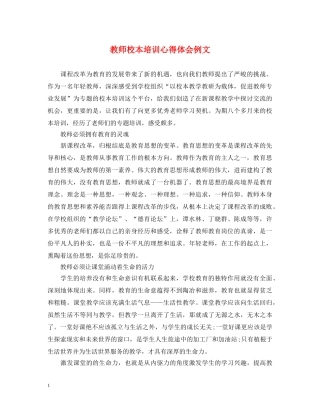 教师校本培训心得体会例文 