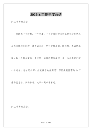 2024it工作年度总结