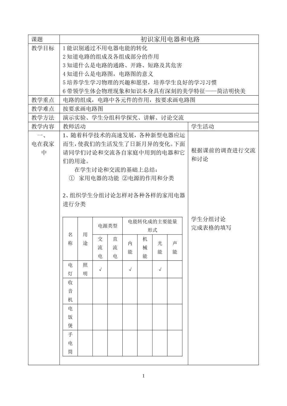 十三章1初识家用电器和电路_第1页