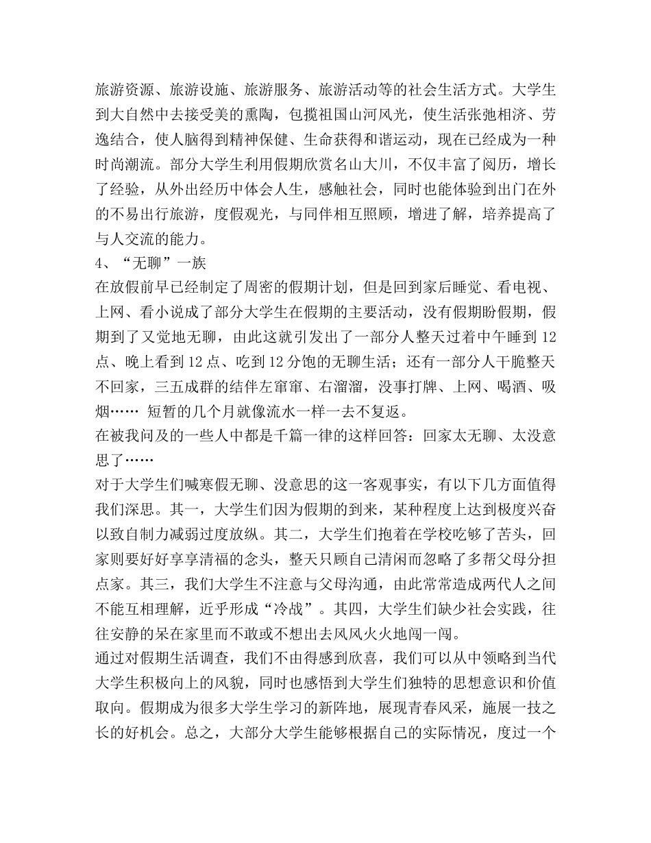 大学生假期调查报告(精选多篇) _第3页