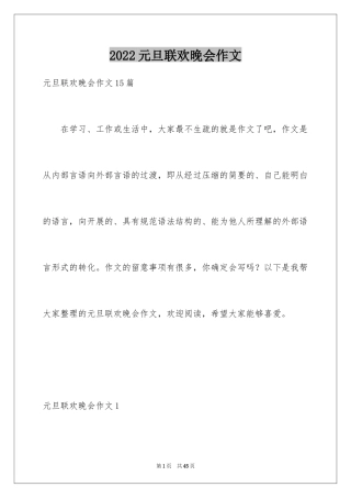 2024元旦联欢晚会作文