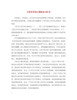大学生军训心得体会500字 (000002)