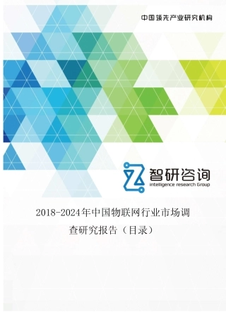 2018-2024年中国物联网行业市场调查研究报告(目录) 