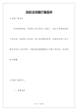 2024公司推广策划书