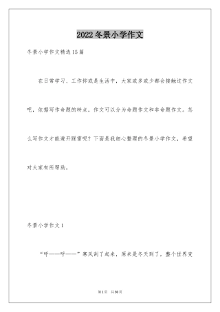 2024冬景小学作文_18