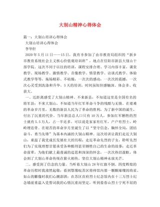 大别山精神心得体会 