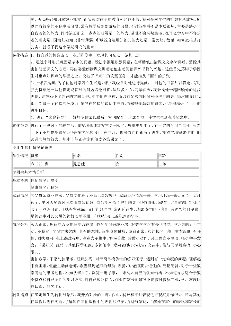 学困生转化情况记录表_第3页