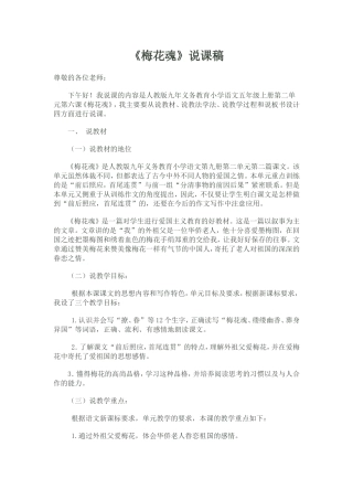 梅花魂说课稿